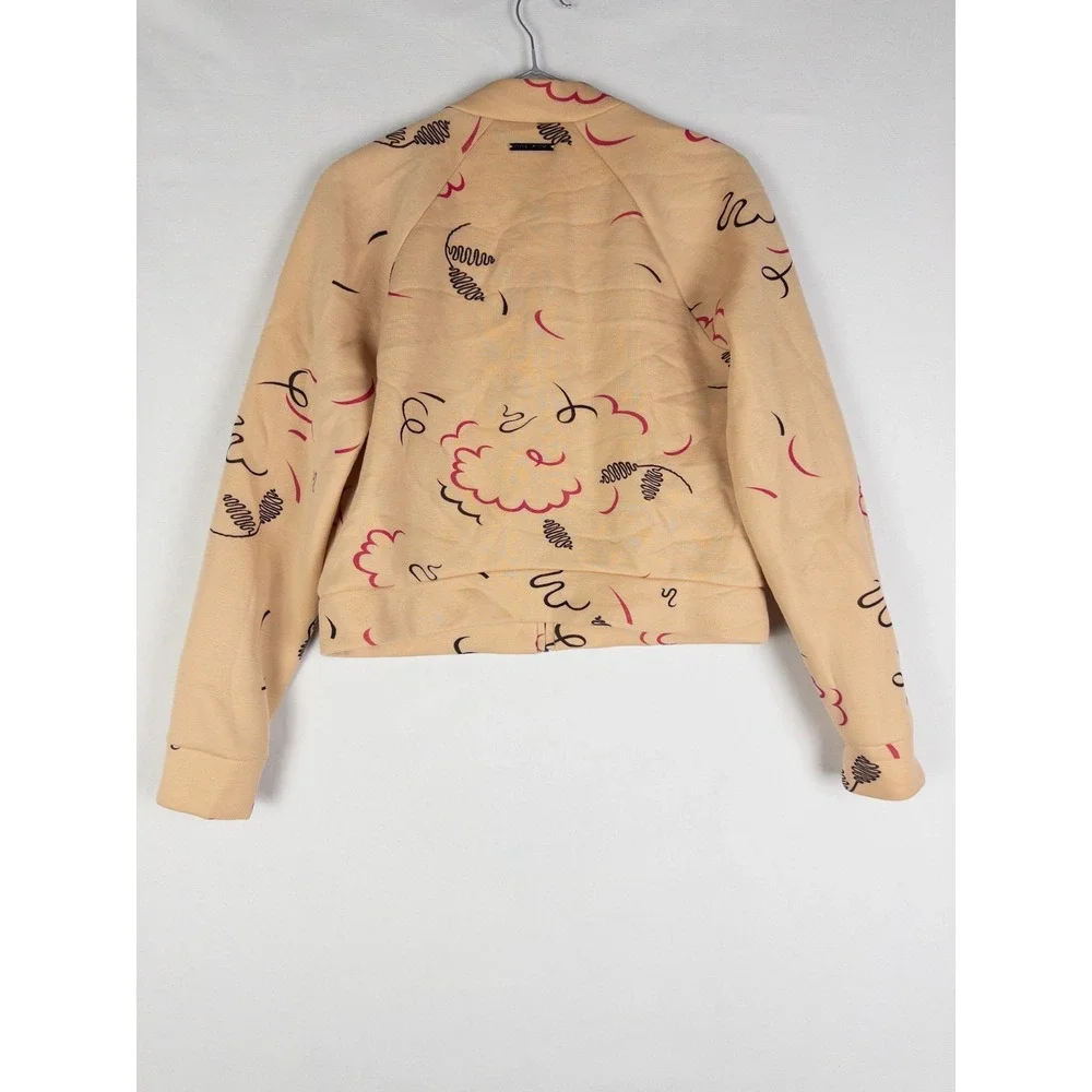 Armani Exchange Jacket Womens PS Tan Allover Print Full Zip Light Pockets‎
